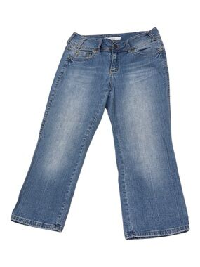 Mix It Ankle Cropped Straight Leg Jeans Size 8 Medium Wash Stretch Denim